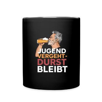 Bier Papa Alterslos Genießen - Tasse einfarbig - Schwarz - Vorne
