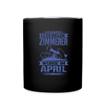 Zimmerer Geburtstag April - Tasse einfarbig - Schwarz - Vorne