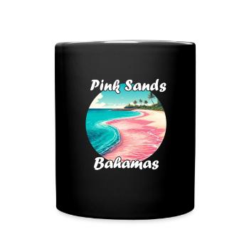 Pink Sands Bahamas bei Sonnenuntergang - Tasse einfarbig - Schwarz - Vorne