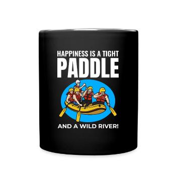 Rafting Team Floß Wildwasser Rafter Paddel Lustig - Tasse einfarbig - Schwarz - Vorne