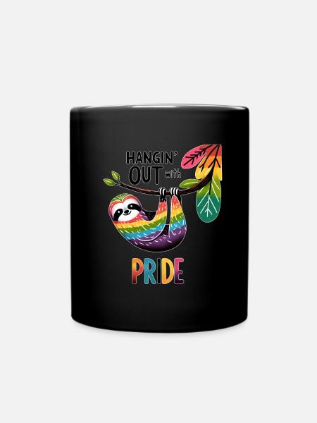 LGBTQ Pride Faultier Stolz Monat - Tasse einfarbig - Schwarz