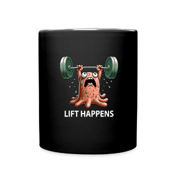 Amoeba Weightlifting Dumbbell Training Workout - Full Colour Mug - black - Front