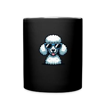Cool Caniche Lunettes de soleil Chien d’été - Mug uni - noir - Devant