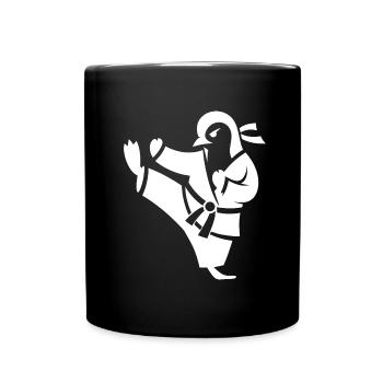 Silhouette d’arts martiaux de karaté pingouin - Mug uni - noir - Devant
