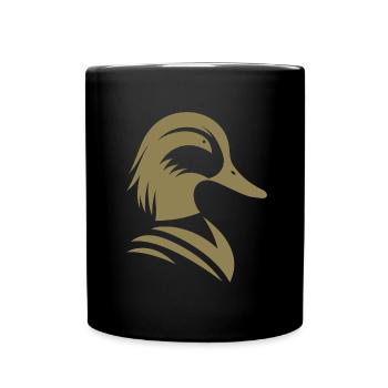 Minimalist Duck Silhouette Portrait - Full Colour Mug - black - Front