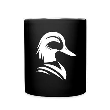 Minimalist Duck Silhouette Portrait - Full Colour Mug - black - Front