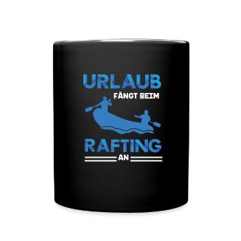 Rafting Abenteuer Schlauchboot Wassererlebnis - Tasse einfarbig - Schwarz - Vorne