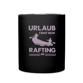 Rafting Abenteuer Schlauchboot Wassererlebnis - Tasse einfarbig - Schwarz - Vorne