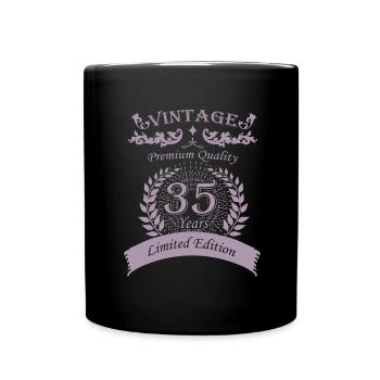 Vintage 35th Birthday Vintage - Full Colour Mug - black - Front