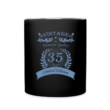 Vintage 35th Birthday Vintage - Full Colour Mug - black - Front