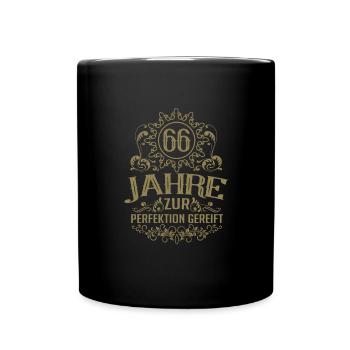 Geburtstag Perfektion gereift 66 Jahre - Tasse einfarbig - Schwarz - Vorne