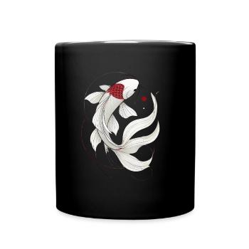Illustration élégante de poisson Koi - Mug uni - noir - Devant