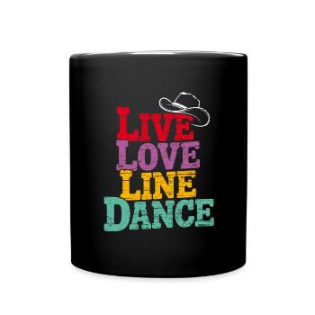 Amour en direct Danse en ligne Danse en ligne Danse amusante - Mug uni - noir - Devant