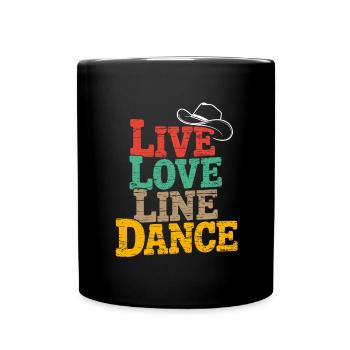 Amour en direct Danse en ligne Danse en ligne Danse amusante - Mug uni - noir - Devant