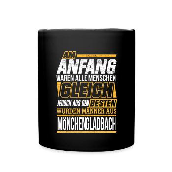 MÖNCHENGLADBACH wo die Besten Männer herkommen - Tasse einfarbig - Schwarz - Vorne