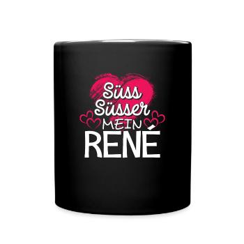RENÉ - süss - Tasse einfarbig - Schwarz - Vorne