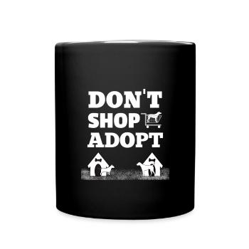 Chien Adopter Abri Mongrel Pug Cadeau - Mug uni - noir - Devant