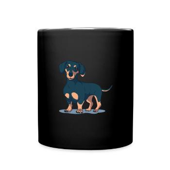 Dachshund - Tasse einfarbig - Schwarz - Vorne