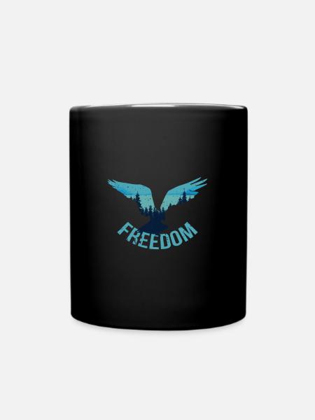 Freiheits Adler - Tasse einfarbig - Schwarz