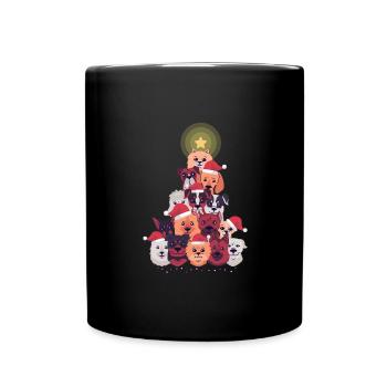 Dog Christmas Tree - Full Colour Mug - black - Front