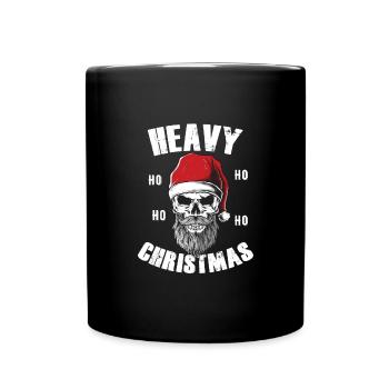 Weihnachten Bart Bartträger Vollbart HO HO HO - Tasse einfarbig - Schwarz - Vorne