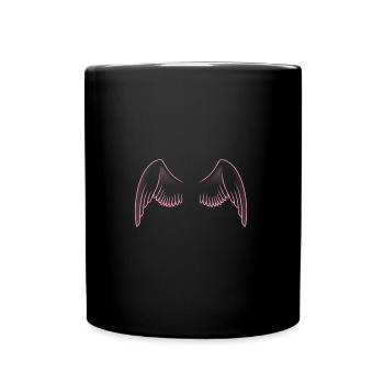 Flügel. Angel wings. Engel. süß. - Tasse einfarbig - Schwarz - Vorne