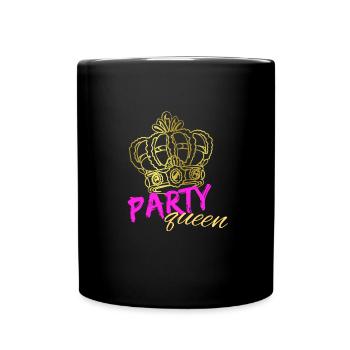 Party Queen - Tasse einfarbig - Schwarz - Vorne