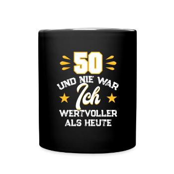 50th birthday award Gift for the 50th birthday - Full Colour Mug - black - Front