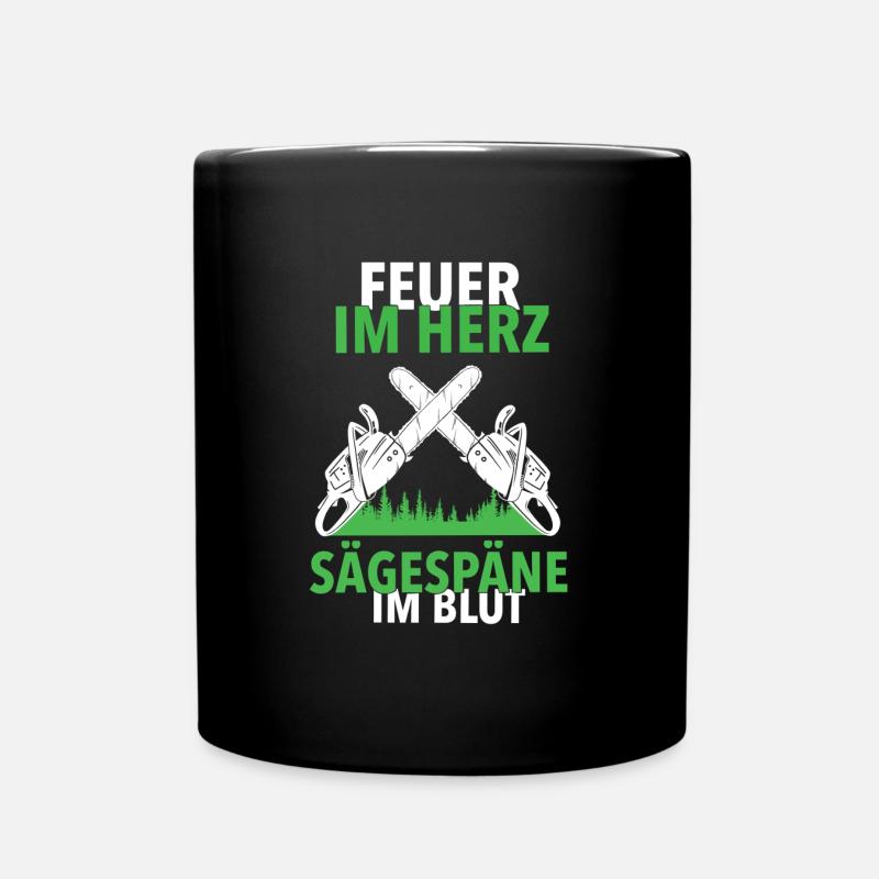 Holzfäller Waldarbeiter Holz machen Kettensäge - Tasse einfarbig - Schwarz