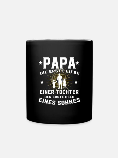 Papa Für Die Tochter Die Erste Große Liebe - Tasse einfarbig - Schwarz