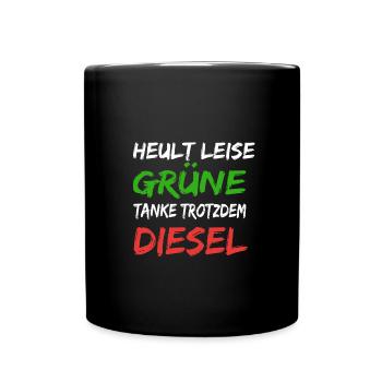Anti Grünen Shirt FCK GRN Lustiges Geschenk - Tasse einfarbig - Schwarz - Vorne