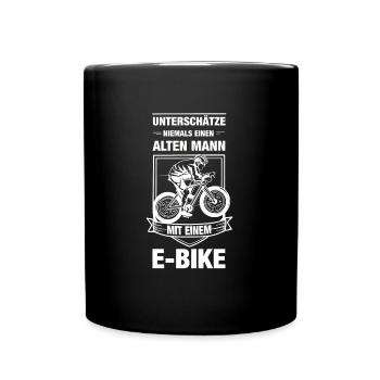 Mountainbike Fahrrad Bike Downhill E-Bike - Tasse einfarbig - Schwarz - Vorne