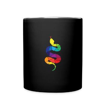 Schlange - Tasse einfarbig - Schwarz - Vorne