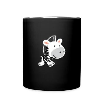 Zebra - Tasse einfarbig - Schwarz - Vorne