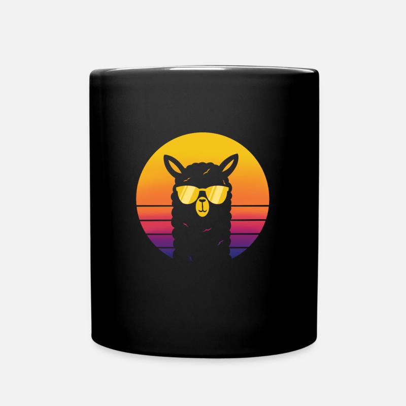 Alpaka lustig - Tasse einfarbig - Schwarz