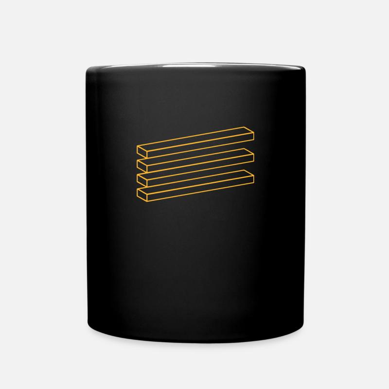 Optische Täuschung Geometrie Bretter - Tasse einfarbig - Schwarz