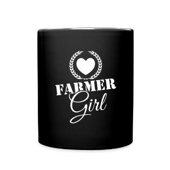 Farmer Girl Mädchen - Tasse einfarbig - Schwarz - Vorne