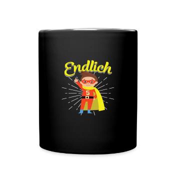 Endlich 5 Geburtstag Jungen 5 Jahre - Tasse einfarbig - Schwarz - Vorne