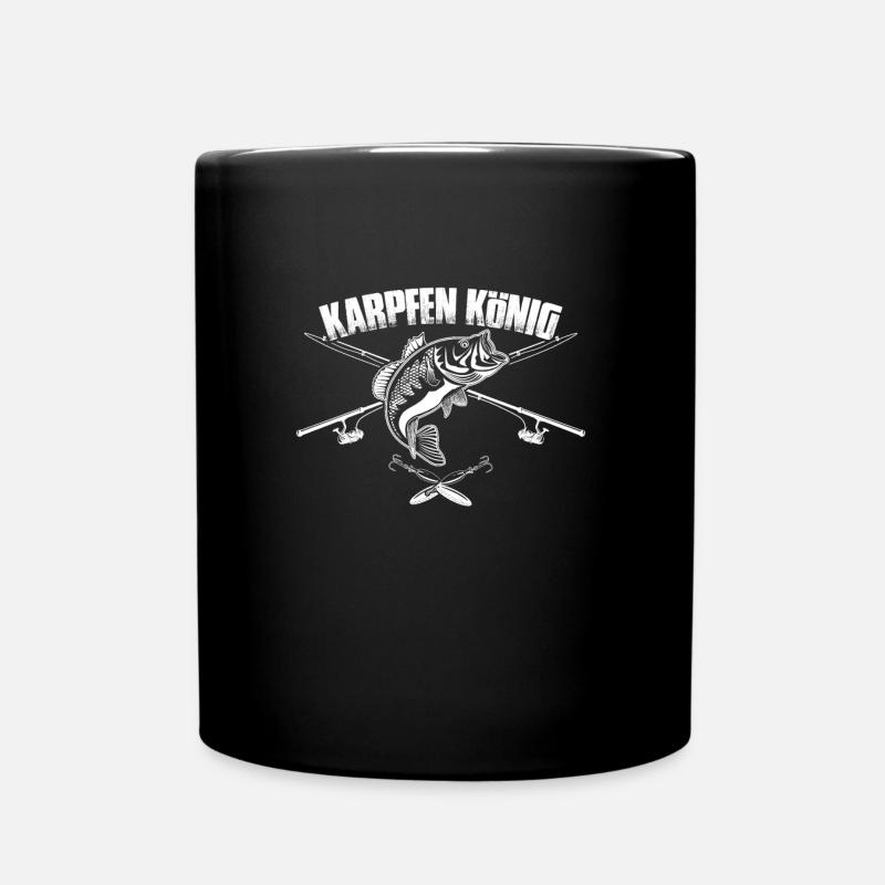 Karpfen König - Angler Angeln - Tasse einfarbig - Schwarz