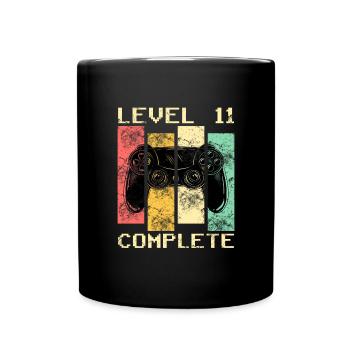 Level 11 Unlocked Shirt 11. Geburtstag Shirt - Tasse einfarbig - Schwarz - Vorne