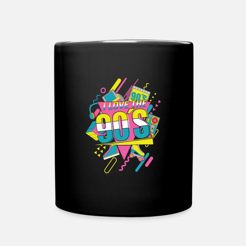 90er Jahre Ich liebe die 90er - Tasse einfarbig - Schwarz