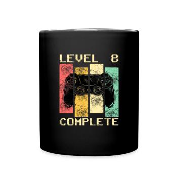 Level 8 Unlocked Shirt 8. Geburtstag Geschenk - Tasse einfarbig - Schwarz - Vorne