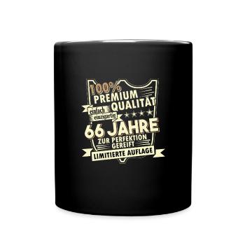 66. Geburtstag 1954 Geschenk Geschenkidee - Tasse einfarbig - Schwarz - Vorne