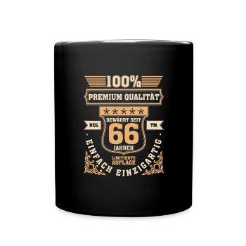 66. Geburtstag 1954 Geschenk Geschenkidee - Tasse einfarbig - Schwarz - Vorne