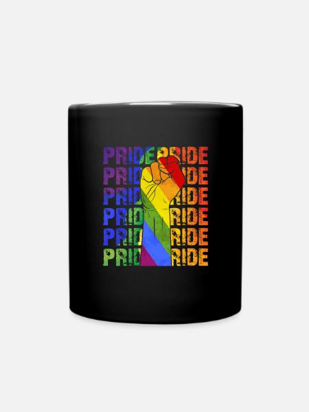 Pride Faust LGBT Gay Pride Regenbogen CSD Shirt - Tasse einfarbig - Schwarz