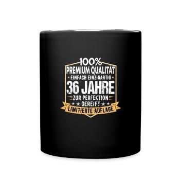 36. Geburtstag 1984 Geschenk 36 Jahre Geschenkidee - Tasse einfarbig - Schwarz - Vorne