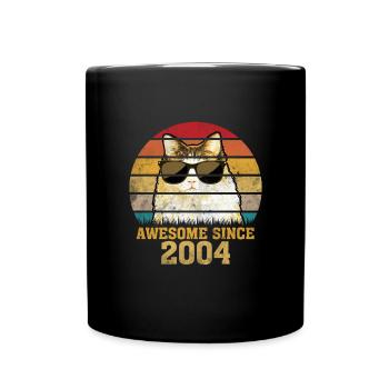 16e anniversaire 2004 cadeau drôle de chat - Mug uni - noir - Devant