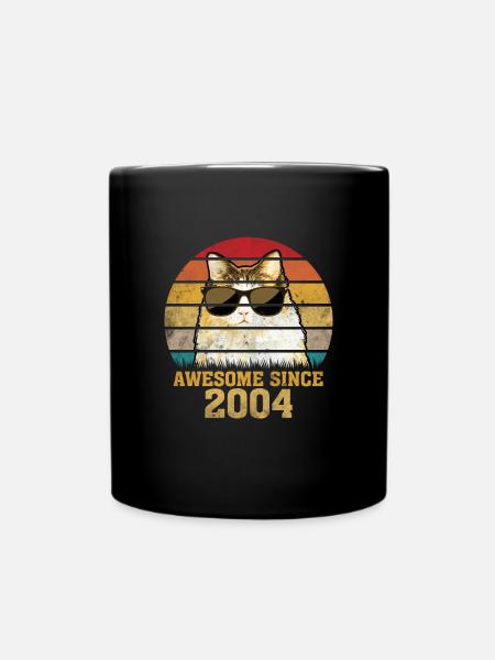 16e anniversaire 2004 cadeau drôle de chat - Mug uni - noir