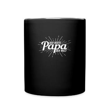 Familie Papa der Beste - Tasse einfarbig - Schwarz - Vorne
