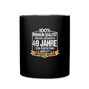 49. Geburtstag Geschenk Geschenkidee 49 Jahre - Tasse einfarbig - Schwarz - Vorne